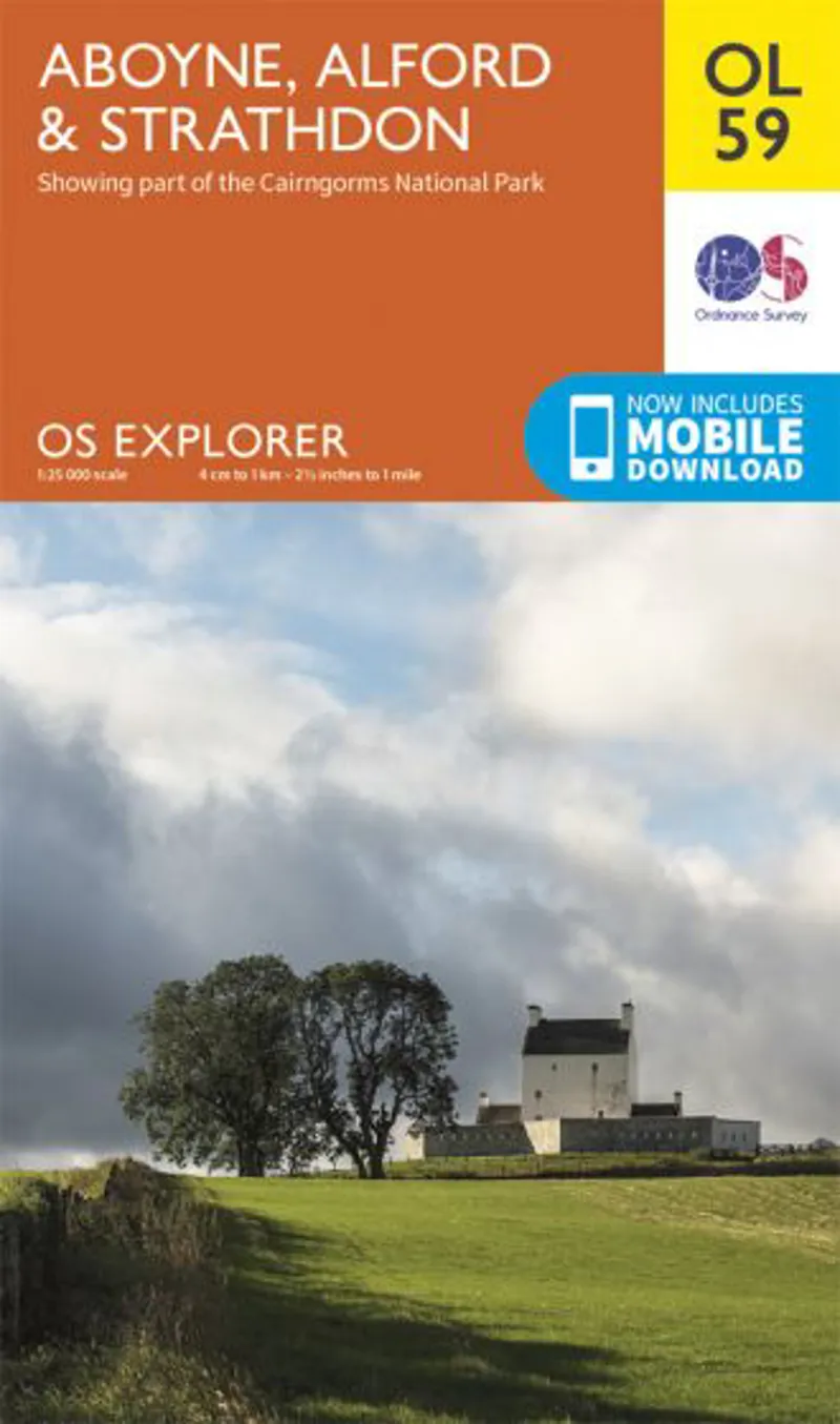 OS Explorer Map 59 - Aboyne Alford and Strathdon